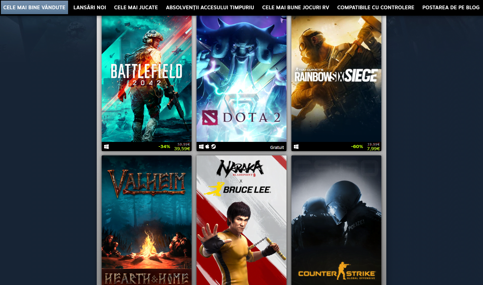 Best of Steam 2021 surprinde cele mai jucate si vandute jocuri